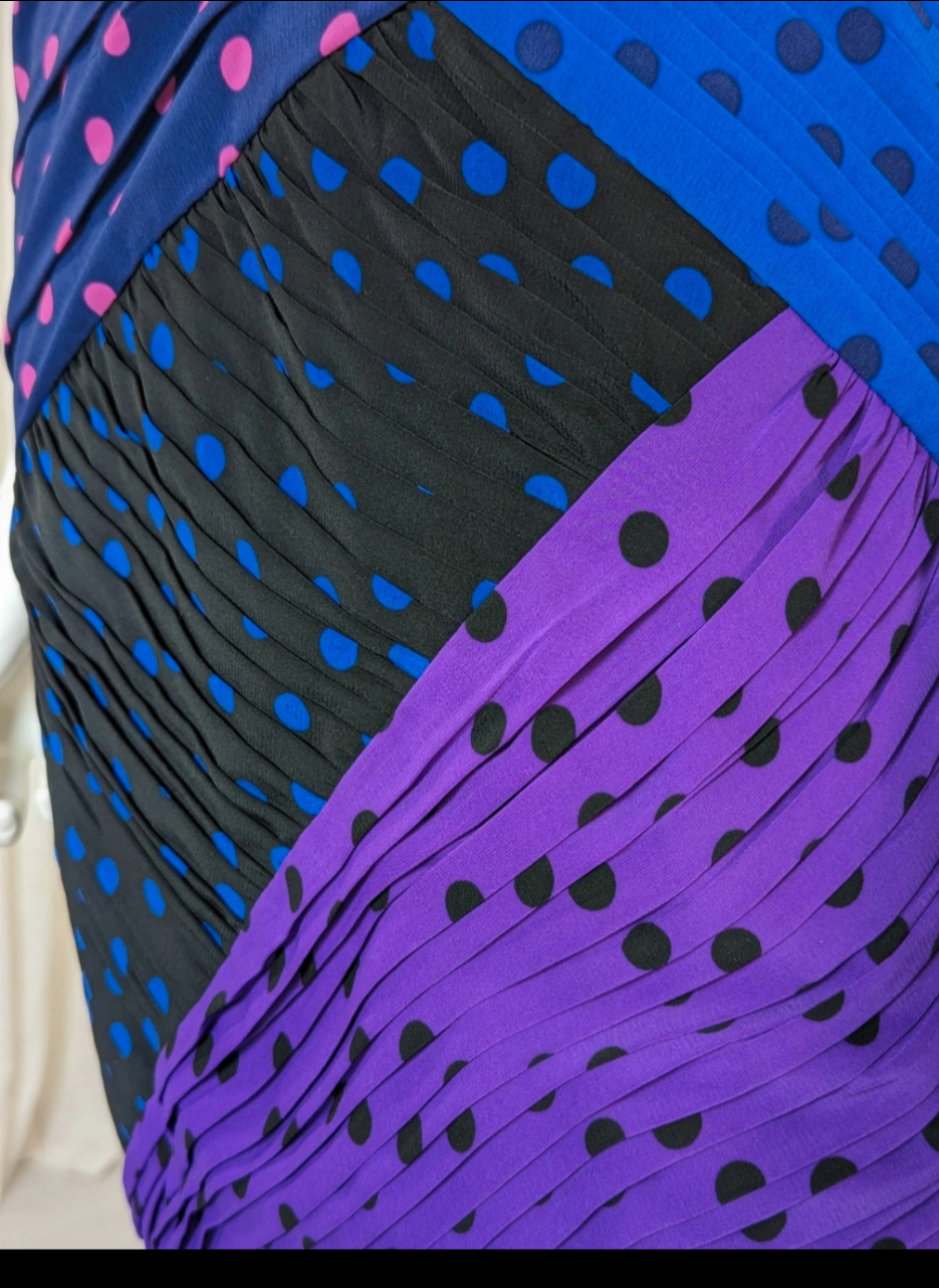 Coats strapless polkadot multicoloured patchwork dress size UK 6