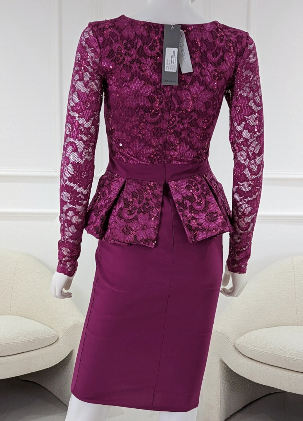 City Goddess fitted peplum style dress size UK 8