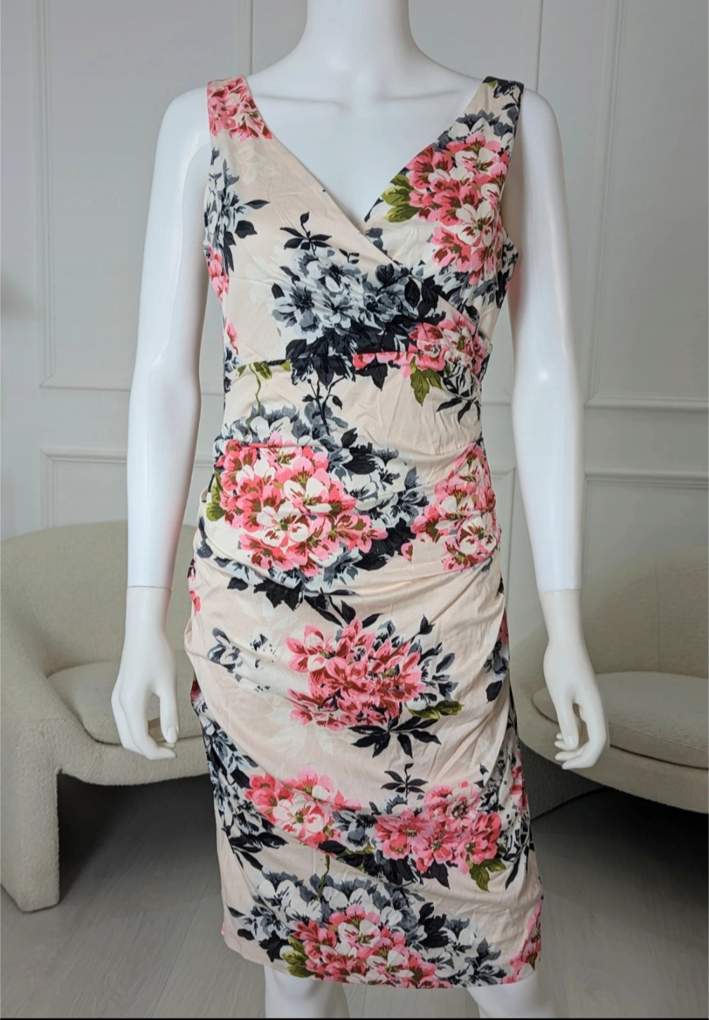 Phase Eight pink floral dress Size UK 10