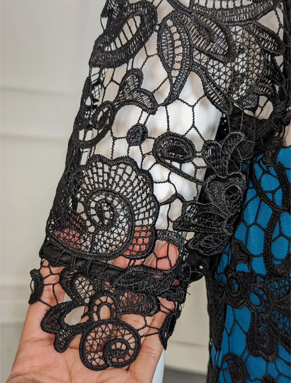 Kaleidoscope blue midi lace dress UK size 12