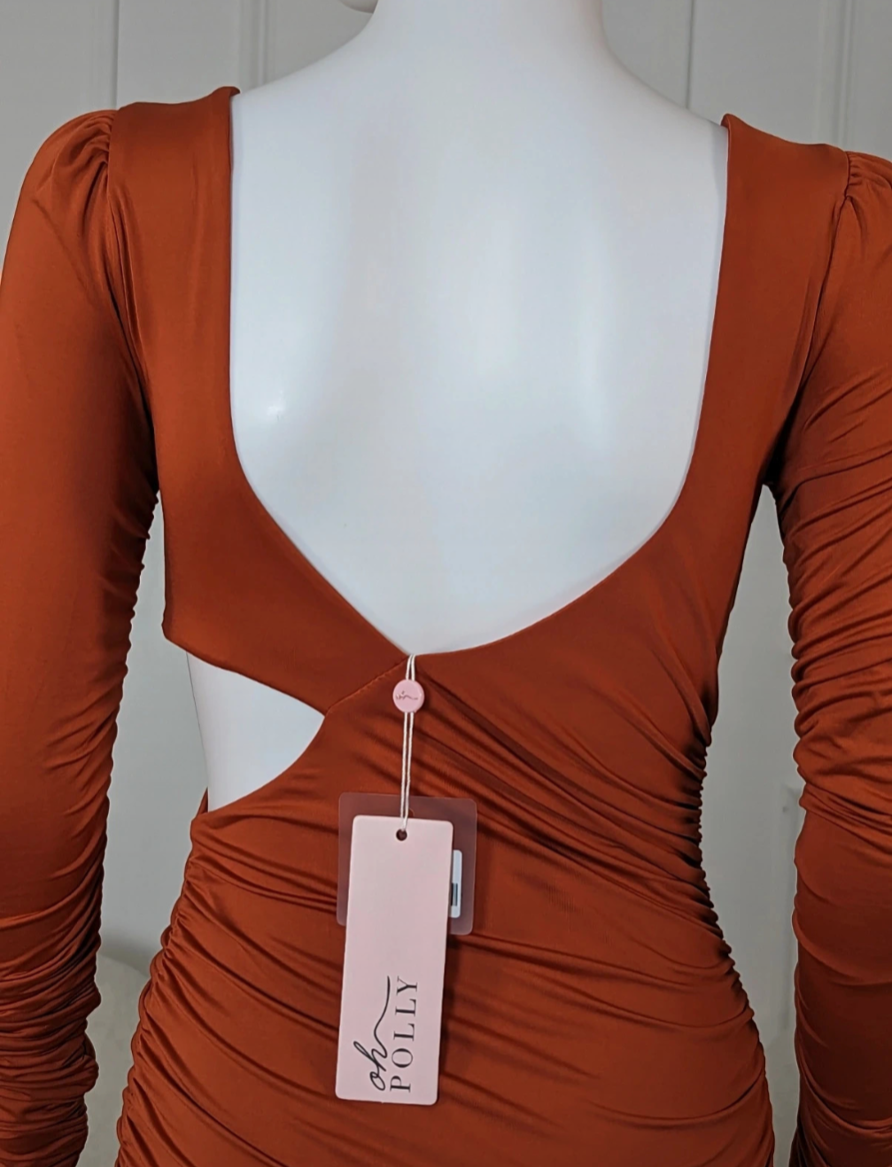 Oh Polly Long Sleeve Cut Out Mini Dress size UK 8