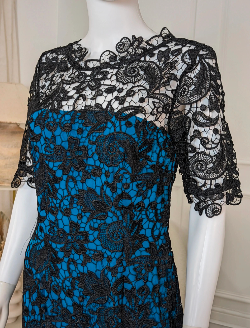 Kaleidoscope blue midi lace dress UK size 12