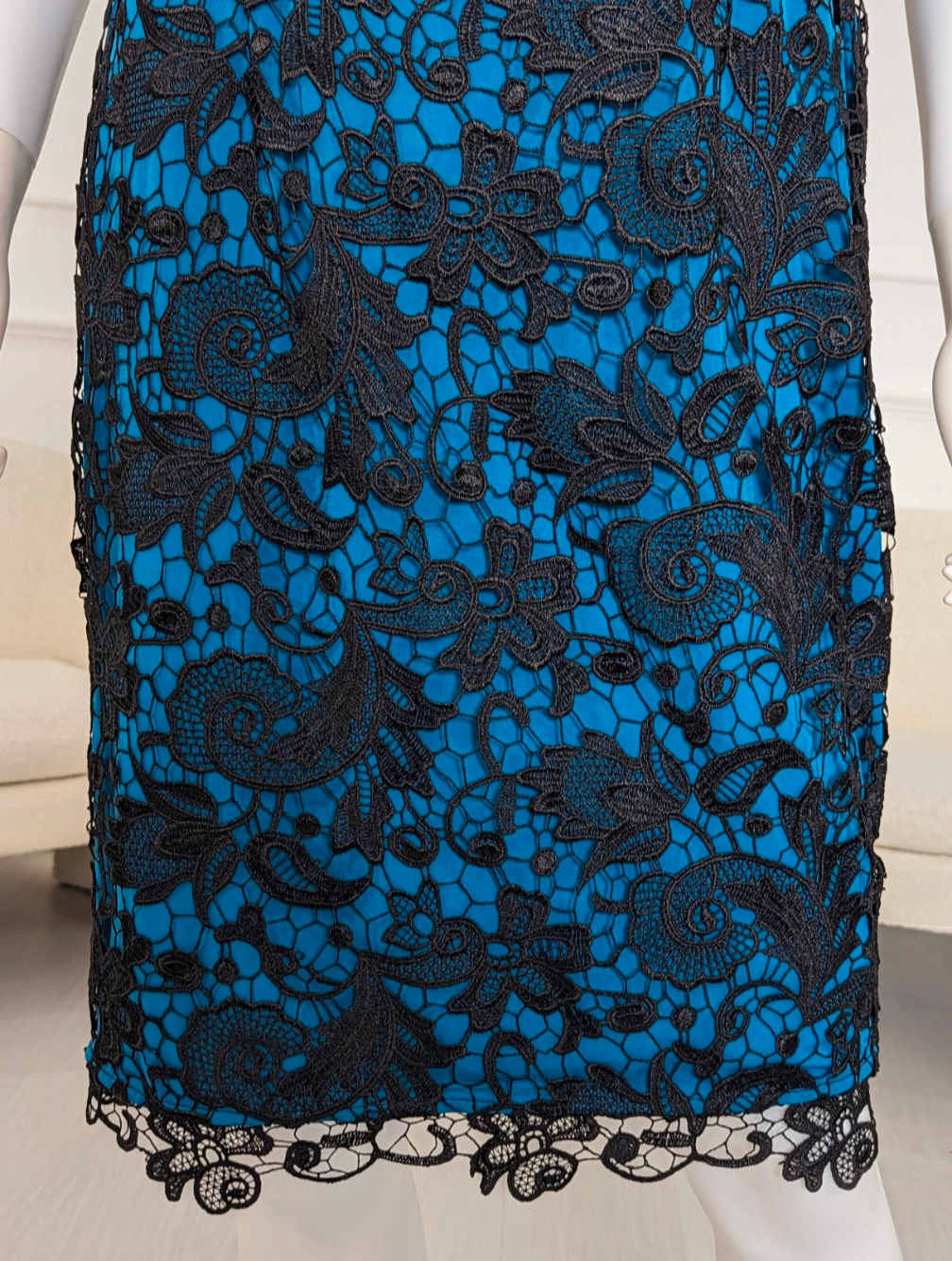 Kaleidoscope blue midi lace dress UK size 12