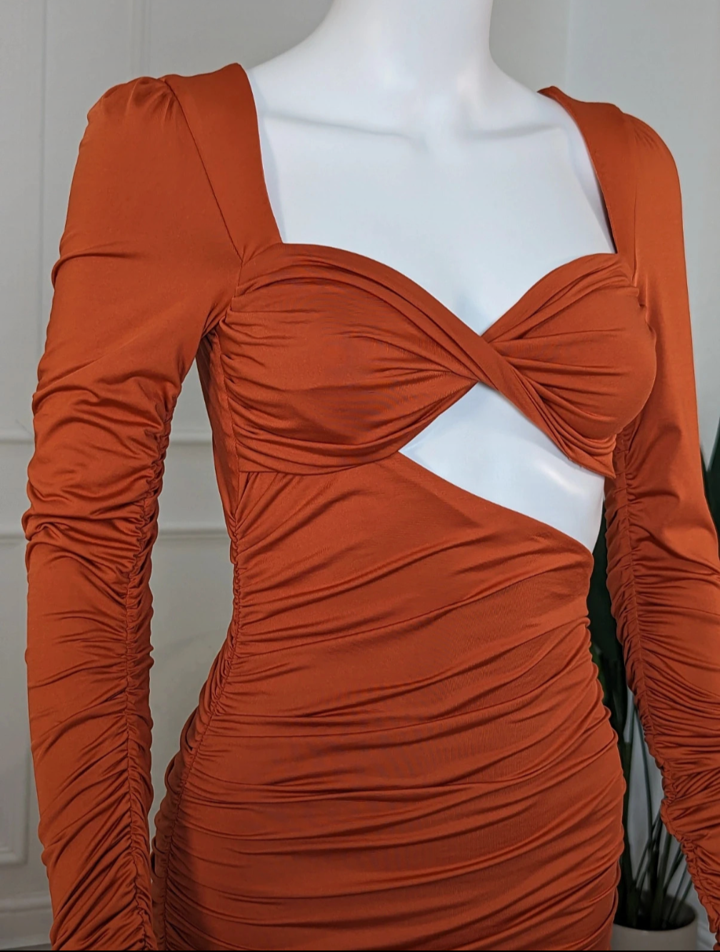 Oh Polly Long Sleeve Cut Out Mini Dress size UK 8