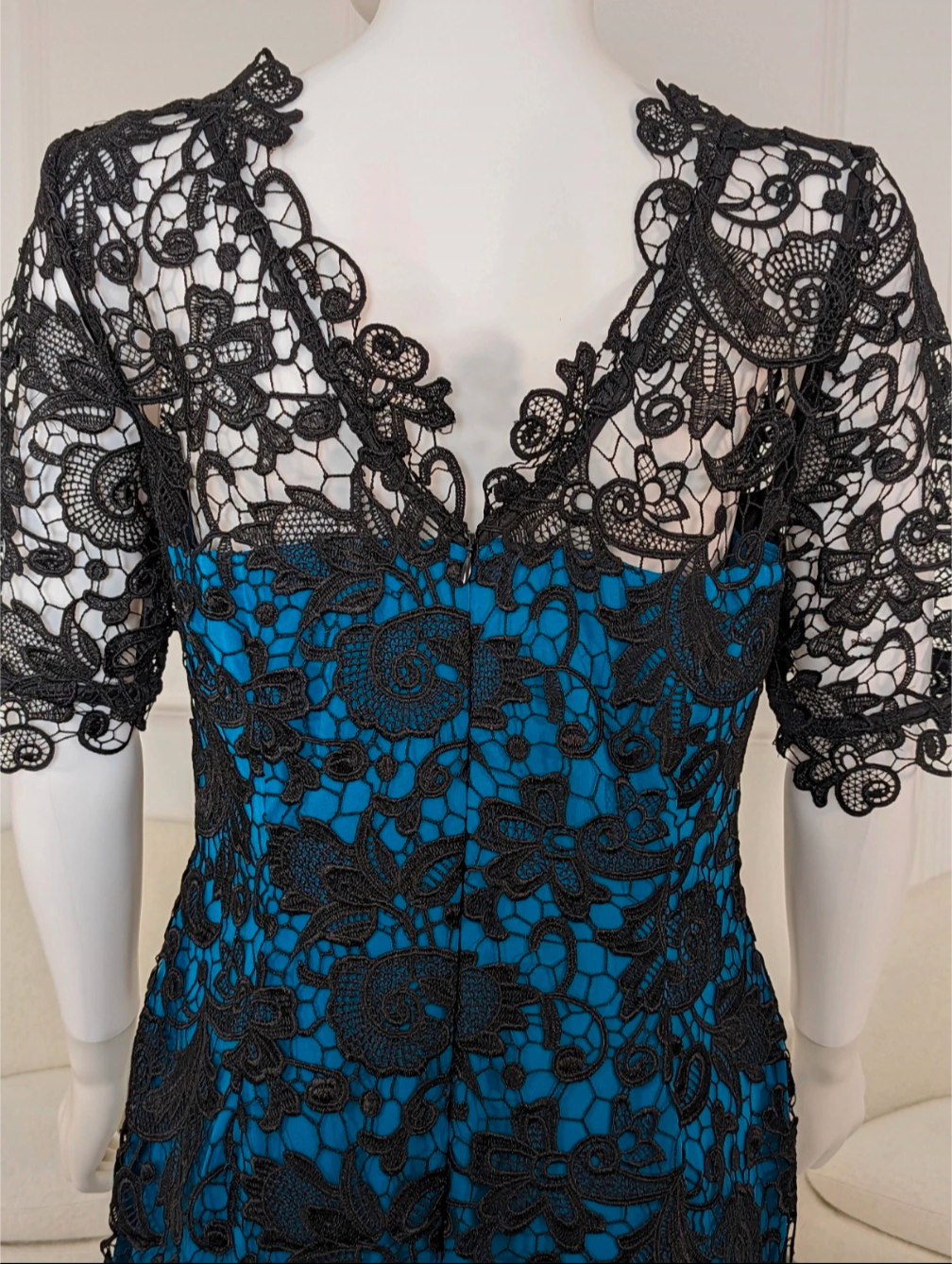 Kaleidoscope blue midi lace dress UK size 12