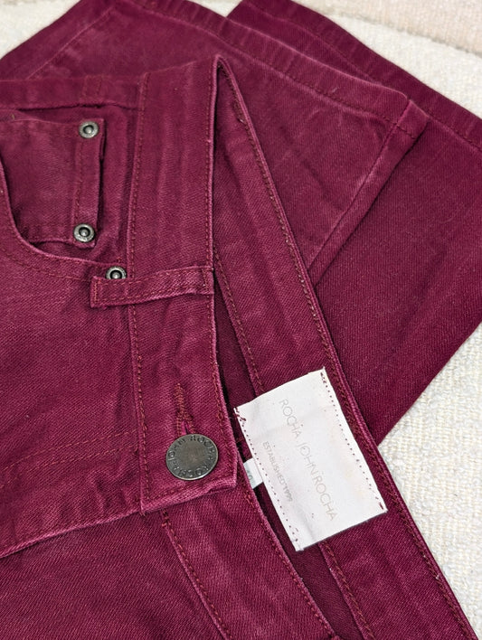 Rocha John Rocha Burgundy straight leg jeans size 10