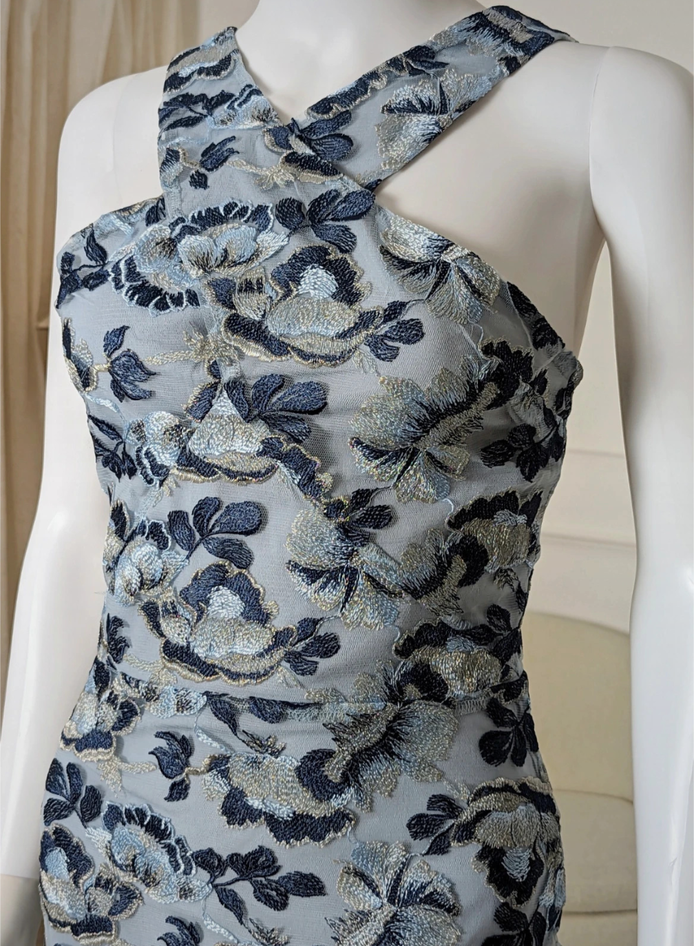Dolly & Delicious All Over Embroidered Floral Lace Pencil Dress size UK 8