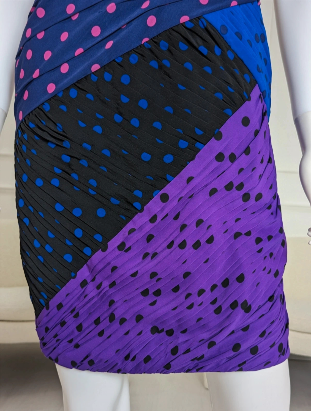 Coats strapless polkadot multicoloured patchwork dress size UK 6
