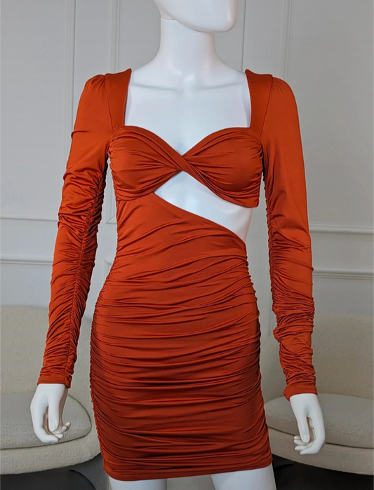 Oh Polly Long Sleeve Cut Out Mini Dress size UK 8