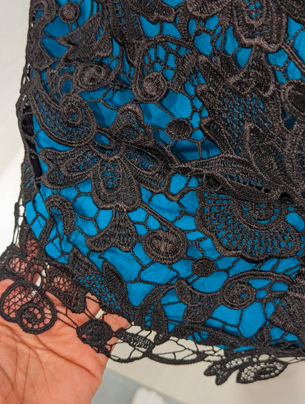 Kaleidoscope blue midi lace dress UK size 12