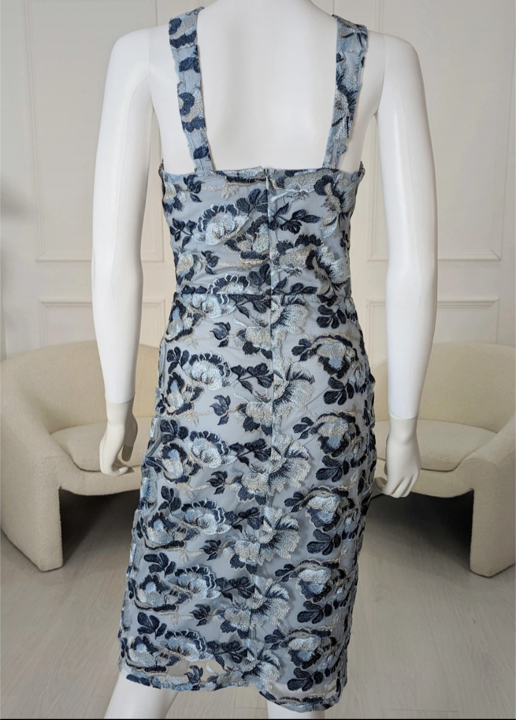 Dolly & Delicious All Over Embroidered Floral Lace Pencil Dress size UK 8