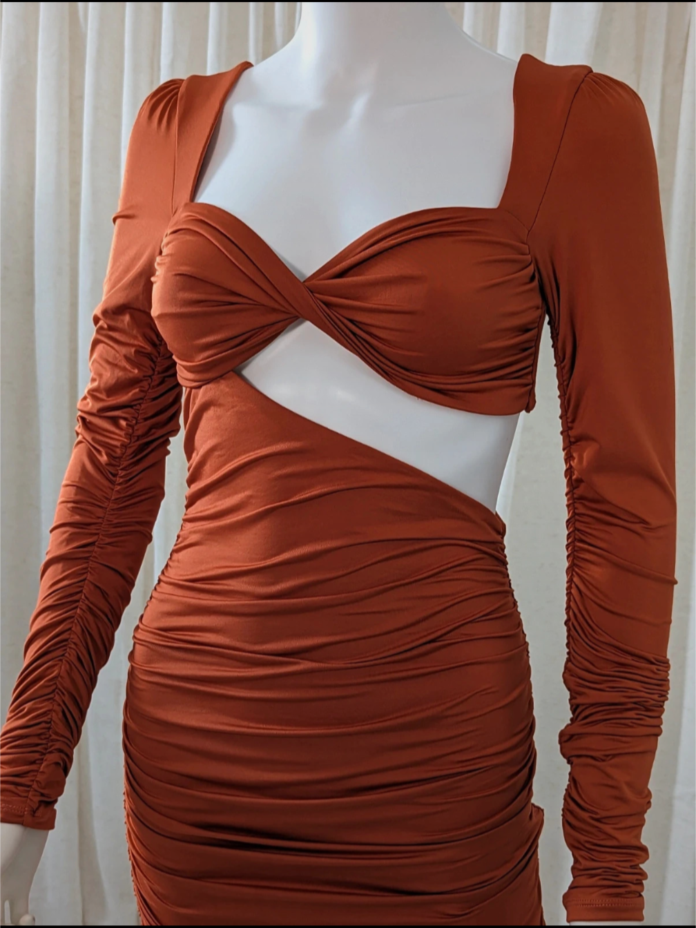Oh Polly Long Sleeve Cut Out Mini Dress size UK 8