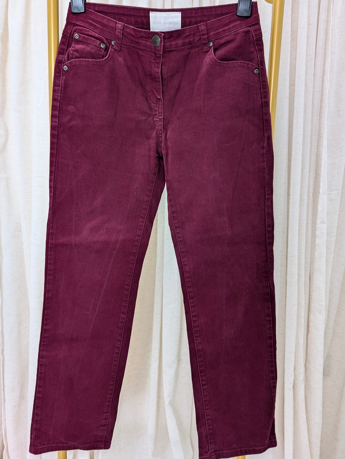 Rocha John Rocha Burgundy straight leg jeans size 10