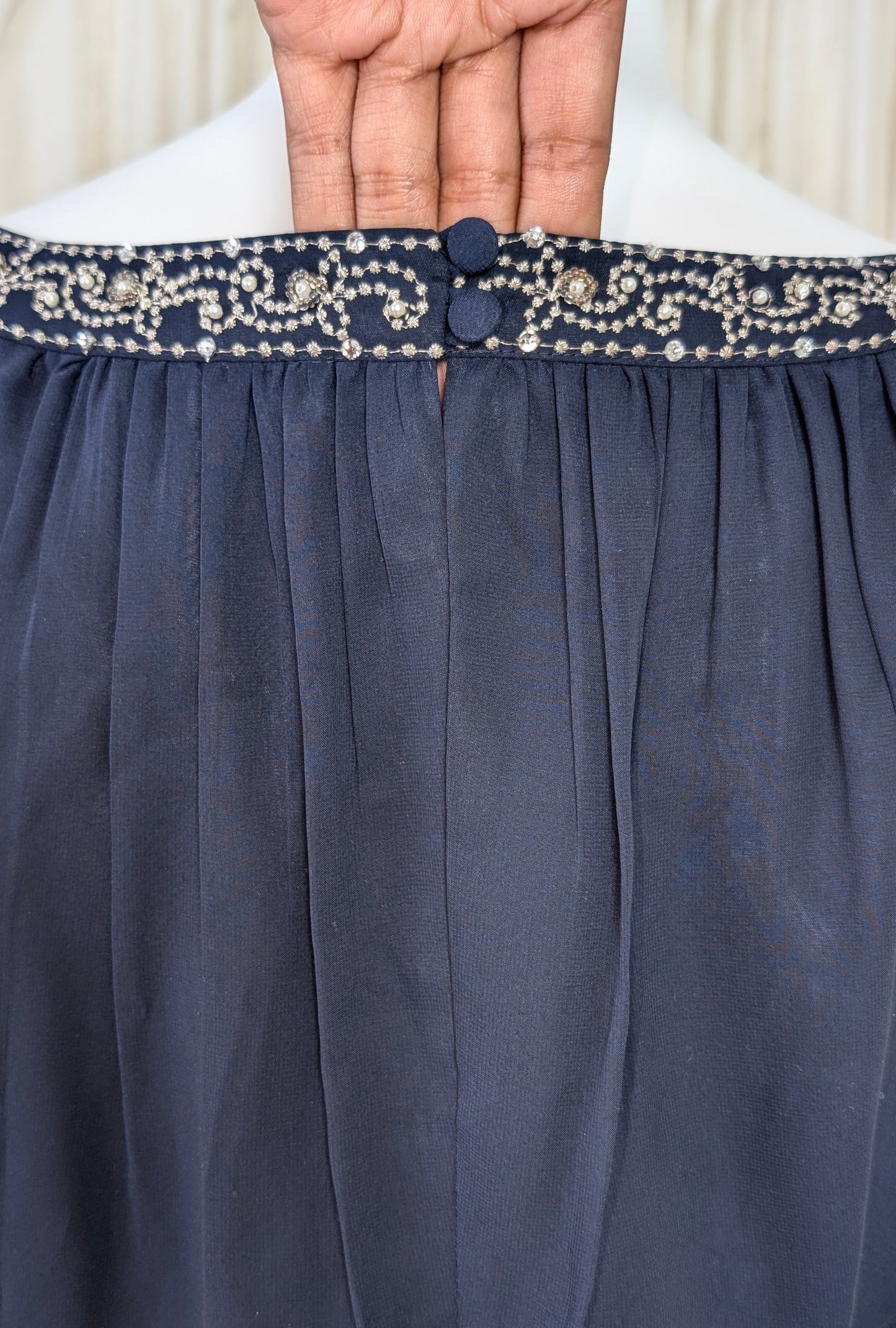 Monsoon blue beaded occasion dress size UK 12