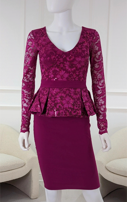 City Goddess fitted peplum style dress  size UK 8