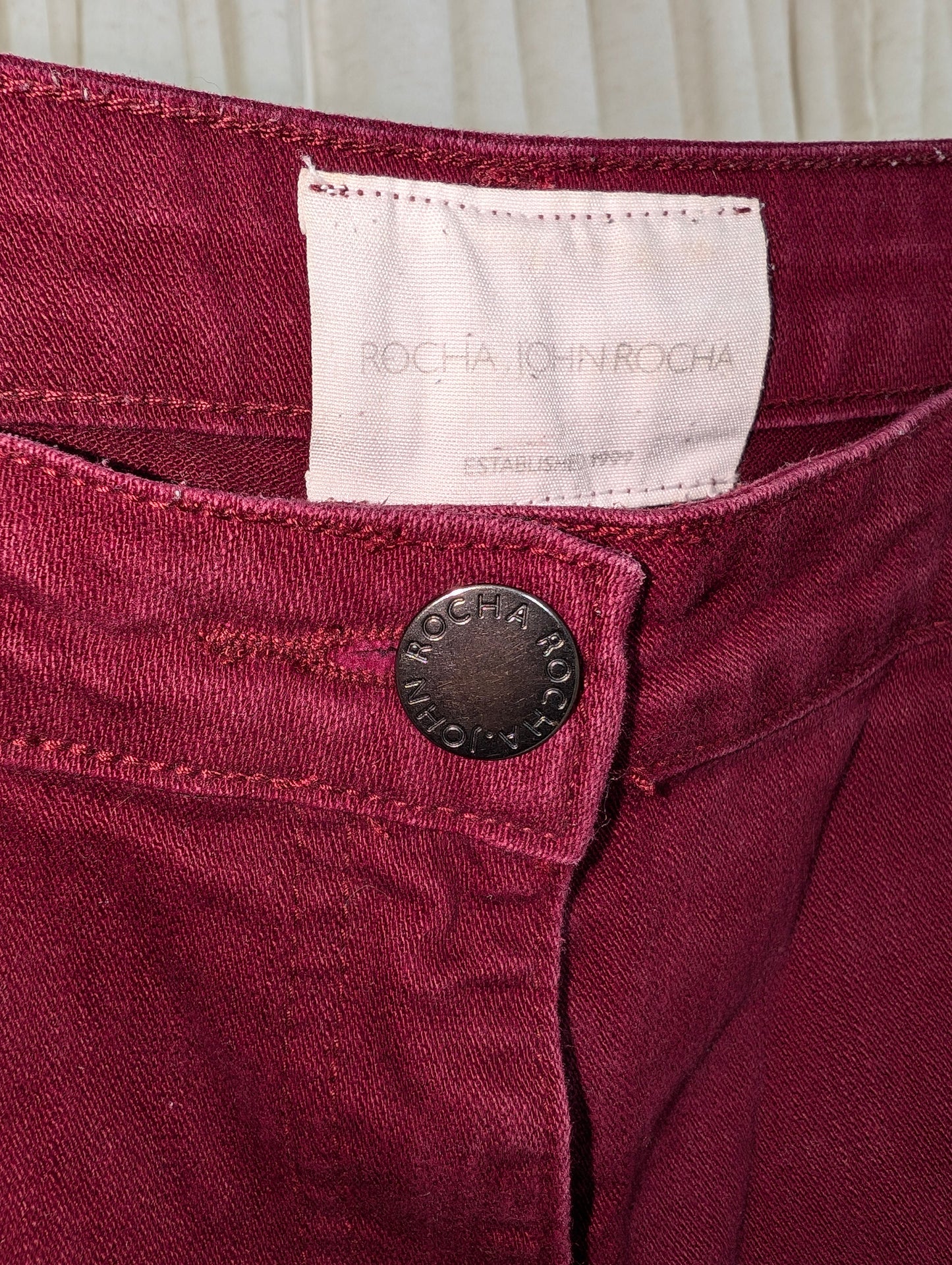 Rocha John Rocha Burgundy straight leg jeans size 10