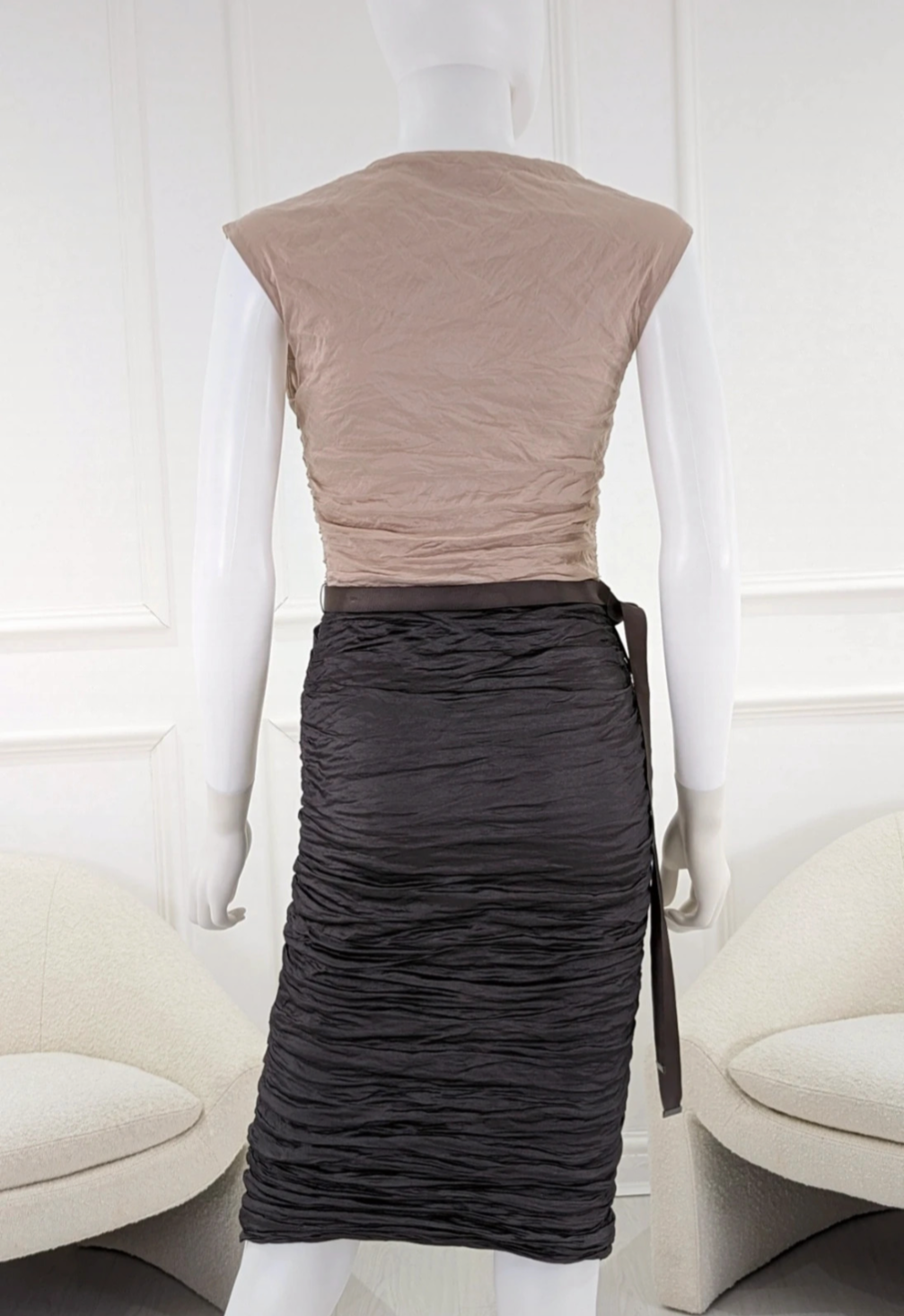 Phase eight two tone stretchy stylish fitted midi dress size UK 10